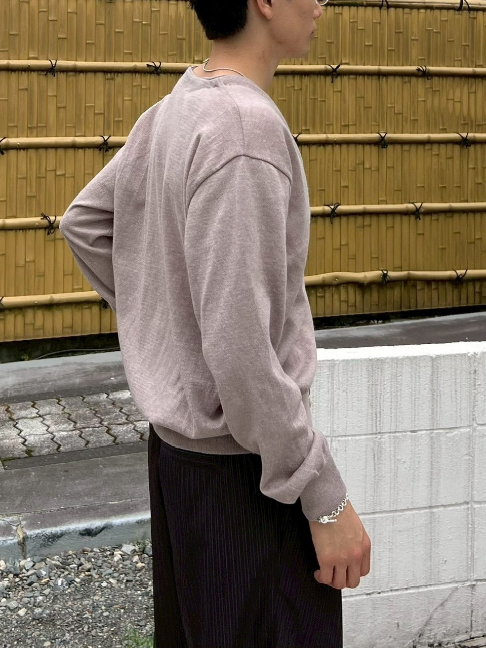 東京店WEB限定【Chikashitsu +】cropped linen knit cardigan / 【チカシツプラス】クロップドリネンニットカーディガン (3color)