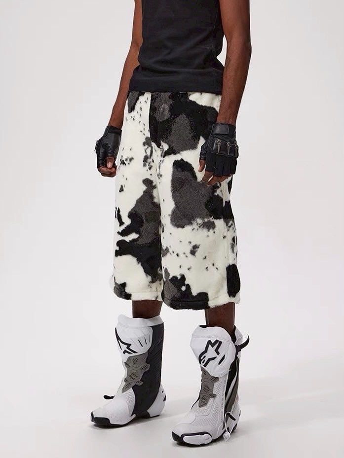 Fourth3ex】Summer Eco-Faux Fur Cow Print Shorts – PRESSING WEB SHOP