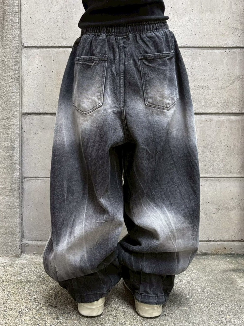 受注制【Never mind the XU】washde ballon denim pants / 【エックスユードッグ】ウォッシュドバルーンデニムパンツ