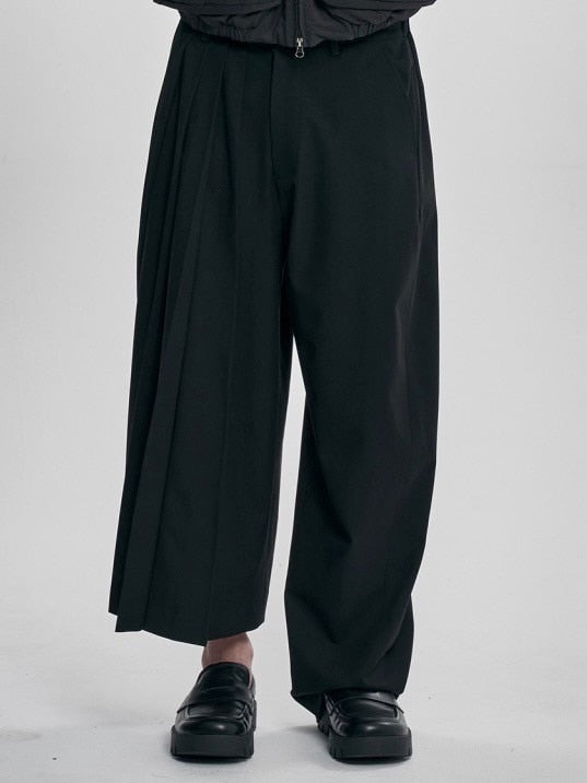 【AJOBYAJO】Asymmetric Pleat Pants / 【アジョバイアジョ】アシンメトリープリーツスラックスパンツ