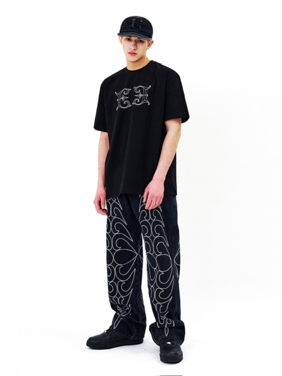 【E RIN AI E】TRIBAL SPEAR DENIM PANTS