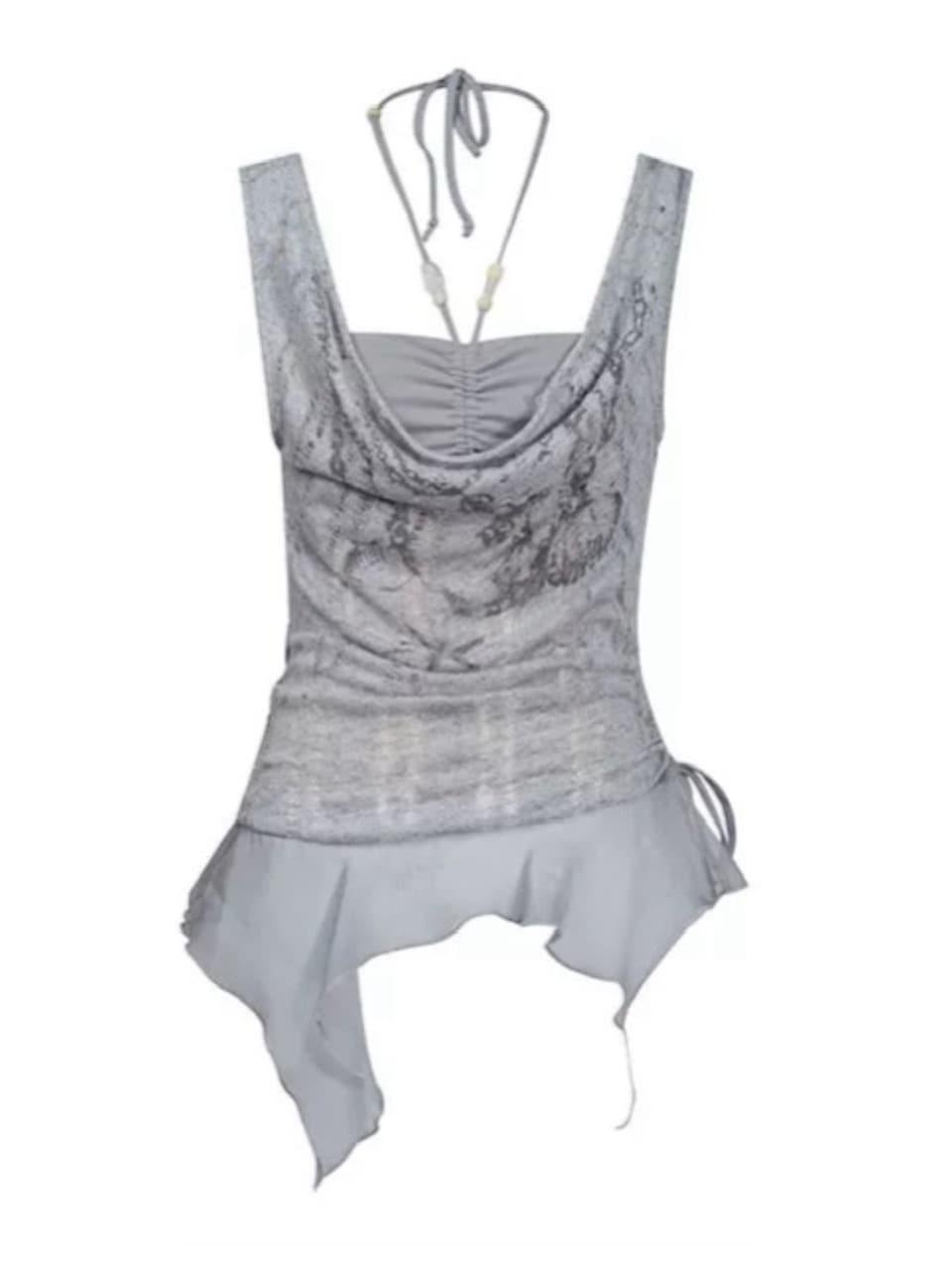 【Cest Nous】Beaded Top / 【セヌー】レイヤードフリルタンクトップ