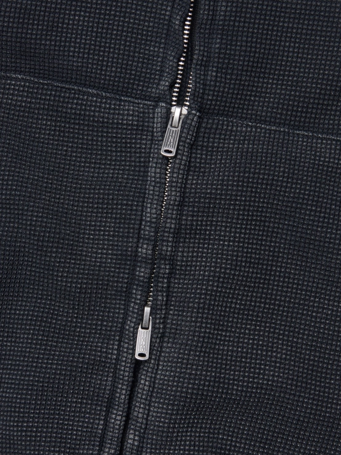 【NOMANUAL】VINTAGE WAFFLE HOODED ZIP-UP