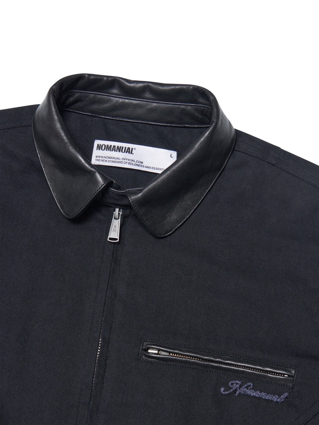 【NOMANUAL】VINTAGE LEATHER COLLAR WORK JACKET