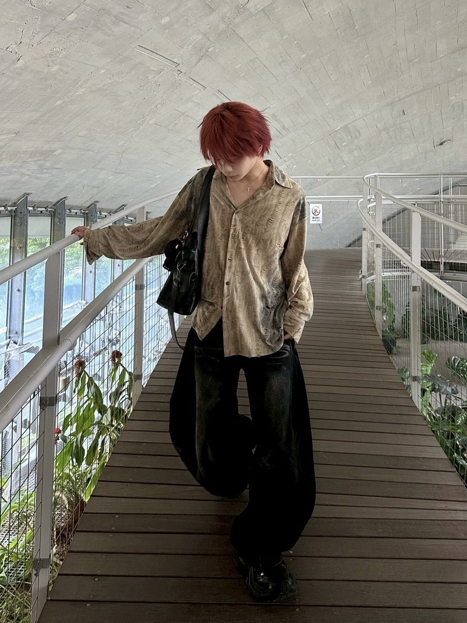 国際配送【LUV CODE】whisker wash denim balloon pants