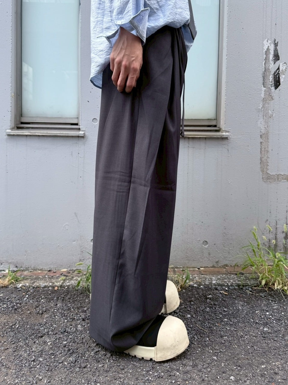 受注制【nmtc +】belt slacks / 【エヌエムティーシープラス】ベルト付きスラックス (2color)