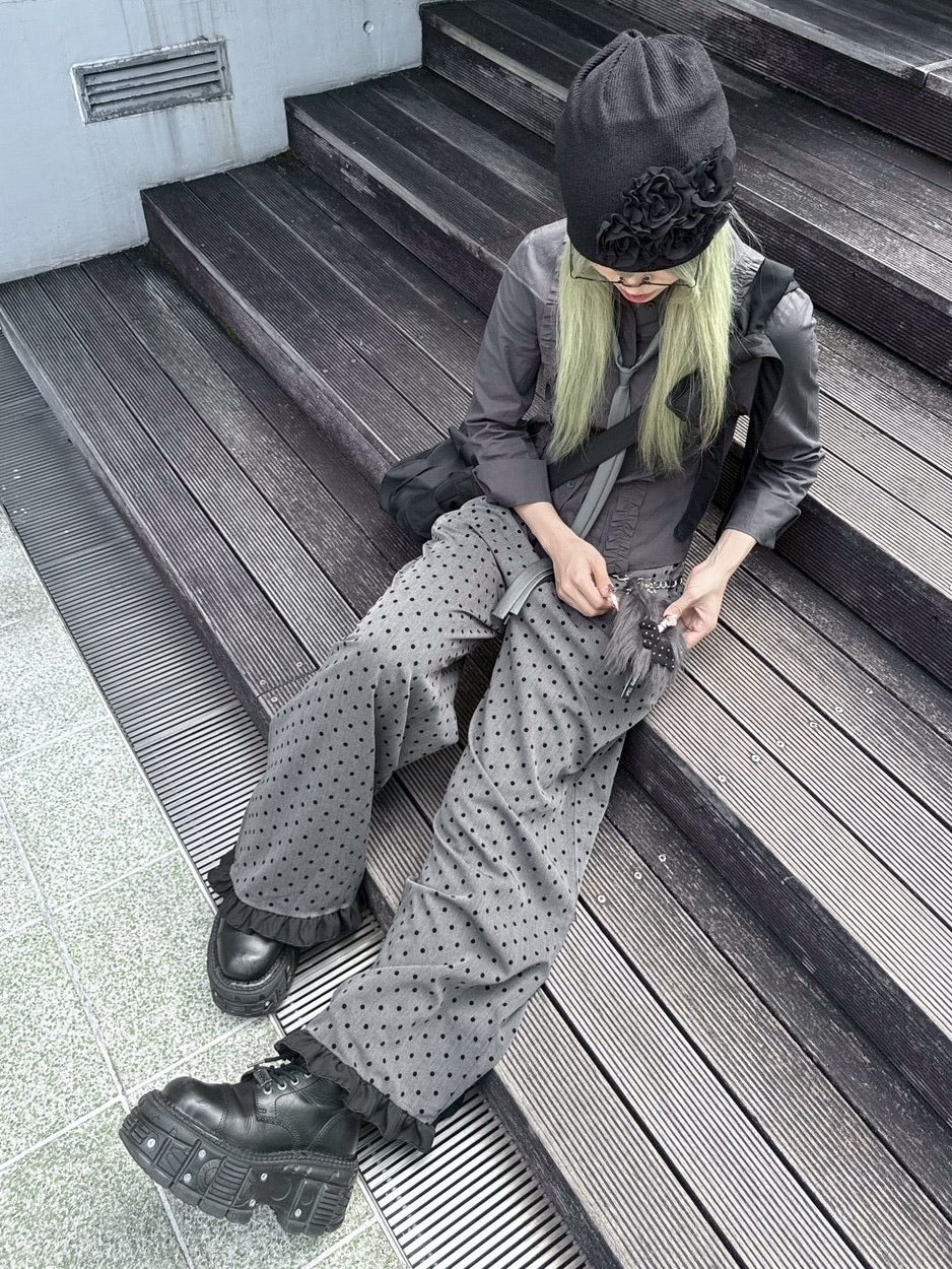 【nmtc +】dot frill pants / 【エヌエムティーシープラス】ドットフリルパンツ (2color)
