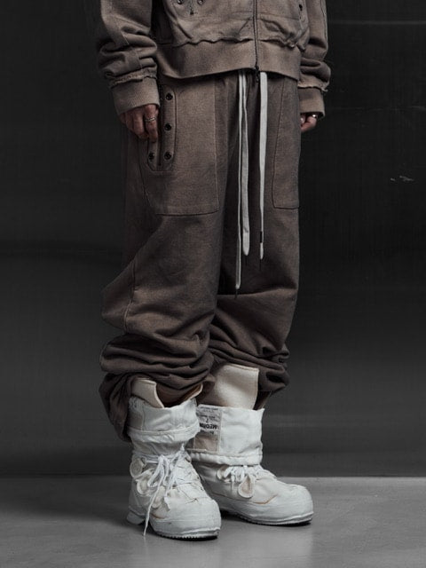 【Rosen Kreuz】EYELET EDGE Set-Up LAYERED SWEAT PANTS