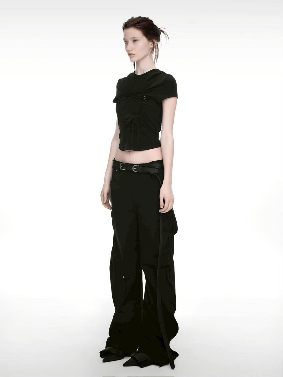 【NACHE】RAWCUT CURVED PANTS (UNISEX)