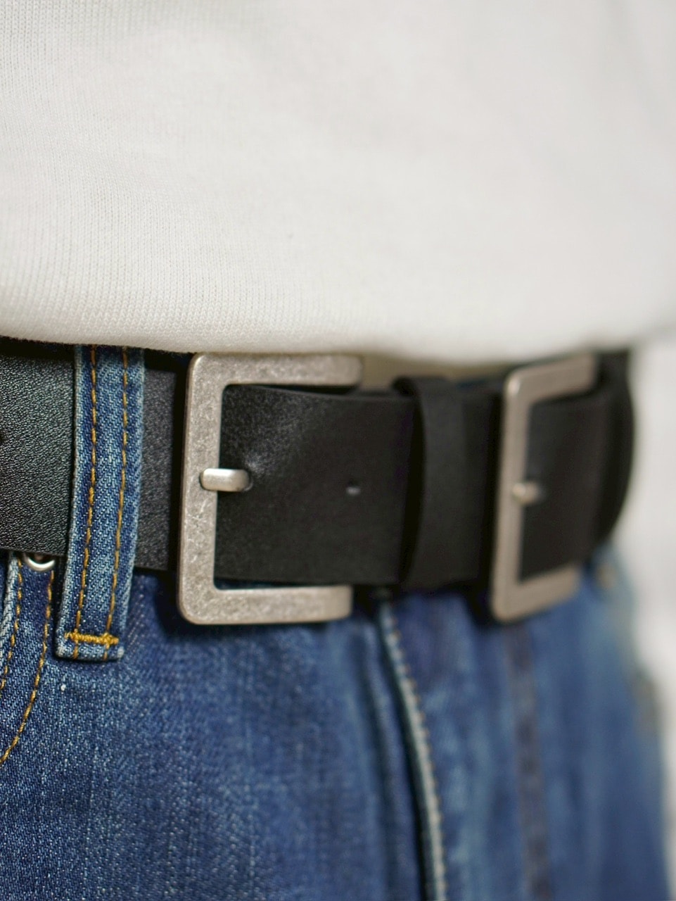 受注制【Chikashitsu +】double buckle belt / 【チカシツプラス】ダブルバックルベルト