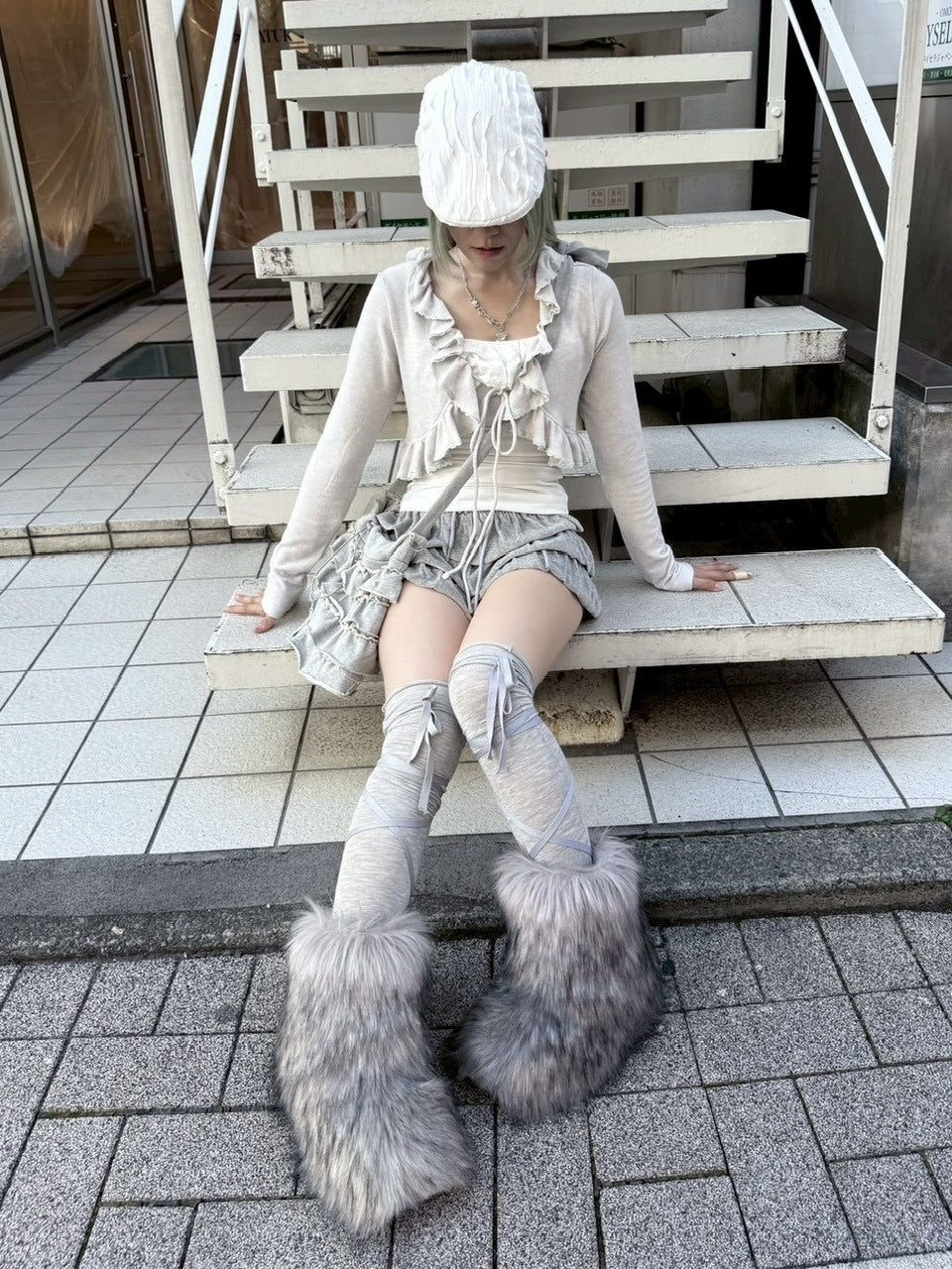 受注制【nmtc +】ruffing cami set cardigan / 【エヌエムティーシープラス】キャミセットカーディガン (3color)