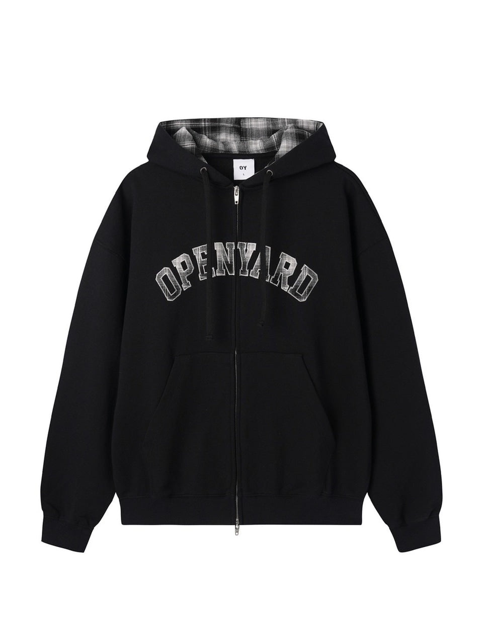 【OY】FLANNEL CHECK LOGO HOODIE ZIP UP