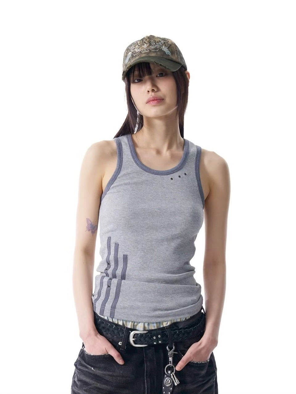 【AAKAM】VTG Washed Damage Ball Cap