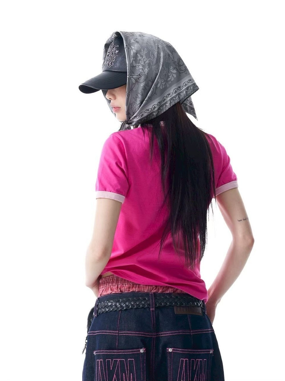 【AAKAM】X-Cross Printed Scarf