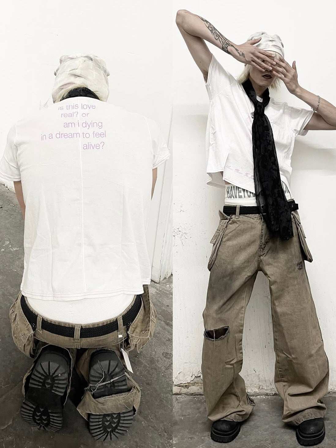 【haveyoudiedbefore?】Grove Tan Denim Pants / 【ハブユーダイドビフォー】ダーティーポケットデニムパンツ