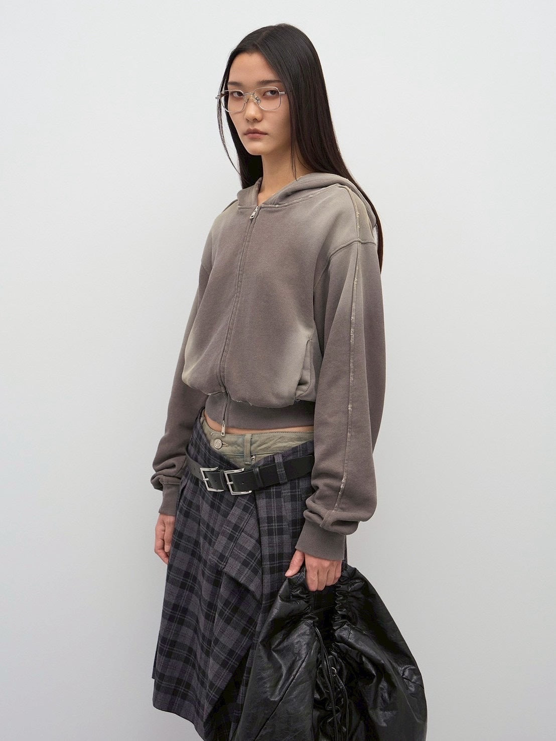 【LCDC】SPRAY WASHED CROPPED HOOD ZIP-UP / 【エルシーディーシー・ティーエム】スプレーウォッシュクロップジップアップパーカー