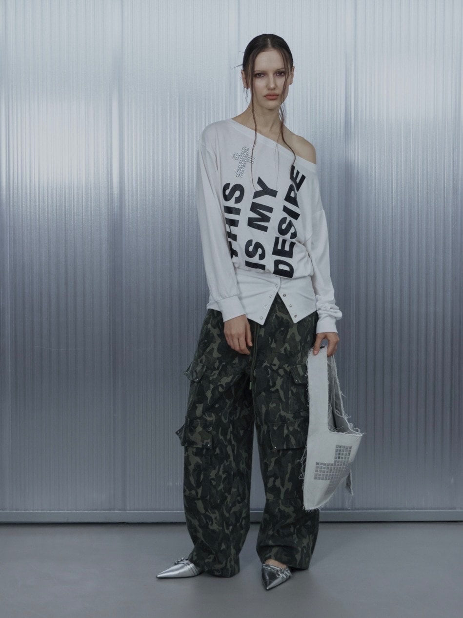 【SETUP‐EXE】BOLD LETTERING LOOSE TOP / 【セットアップエグゼ】ボールドレタリングルーズ長袖Ｔシャツ