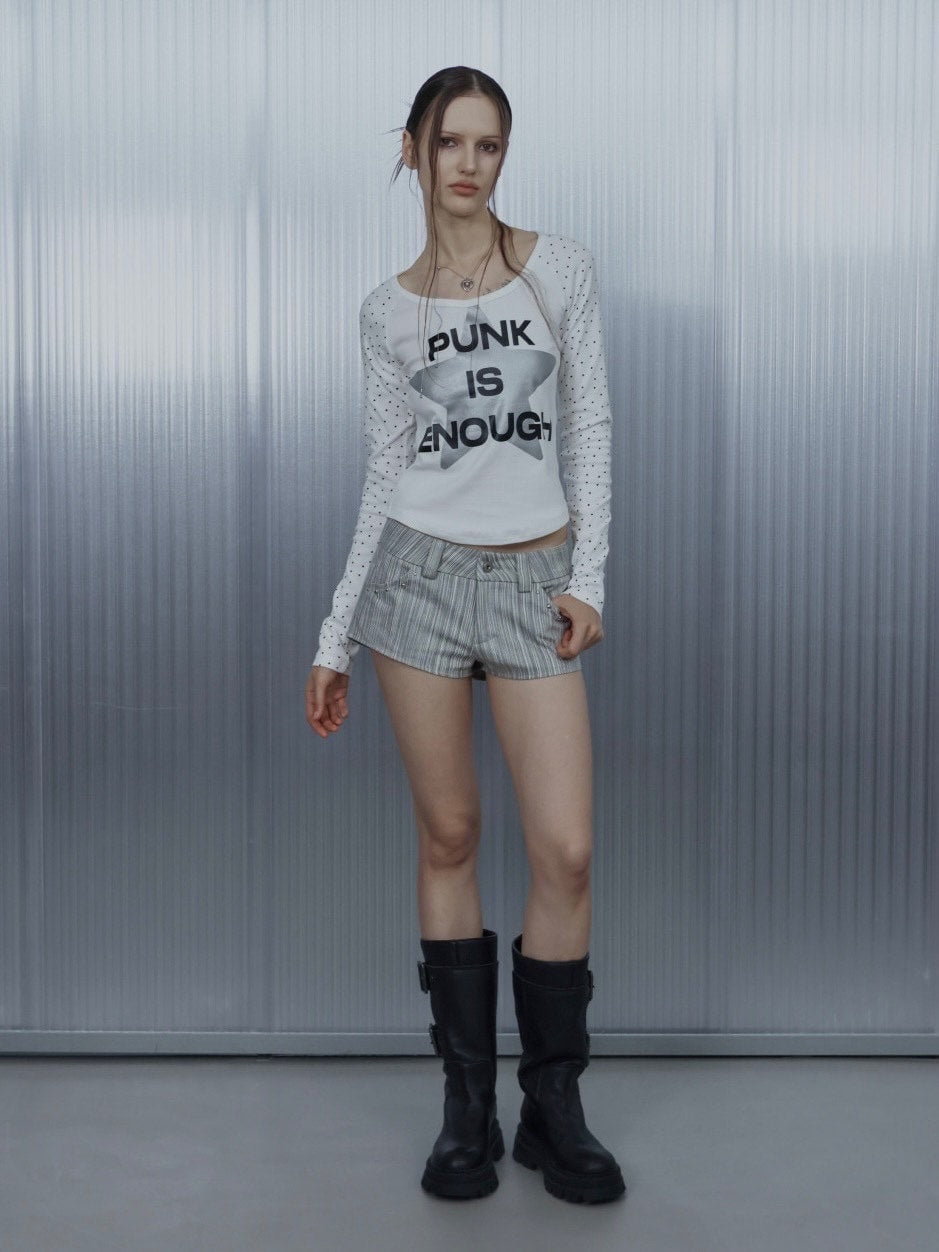 【SETUP‐EXE】STRIPED STUDDED SHORT PANTS / 【セットアップエグゼ】ストライプスタッヅショートパンツ