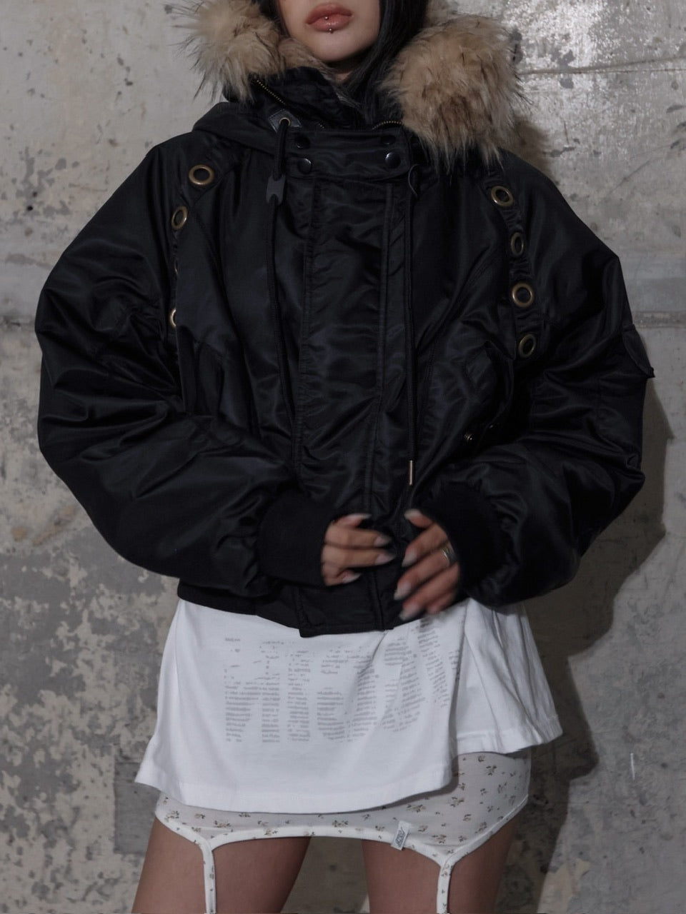 【FANCY CLUB】EYELET FUR MA-1 / 【ファンシークラブ】アイレットファーＭＡ-1