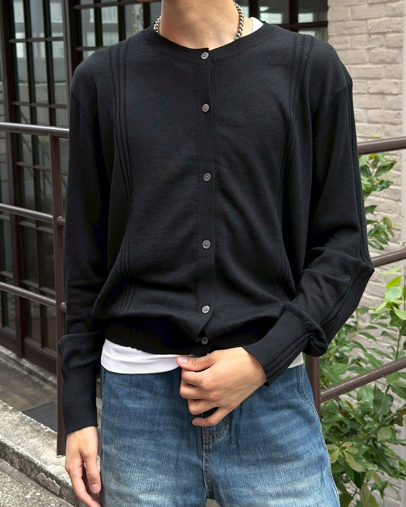 受注制【Chikashitsu +】wool blend cardigan / 【チカシツプラス】ウールブレンドカーディガン (2color)