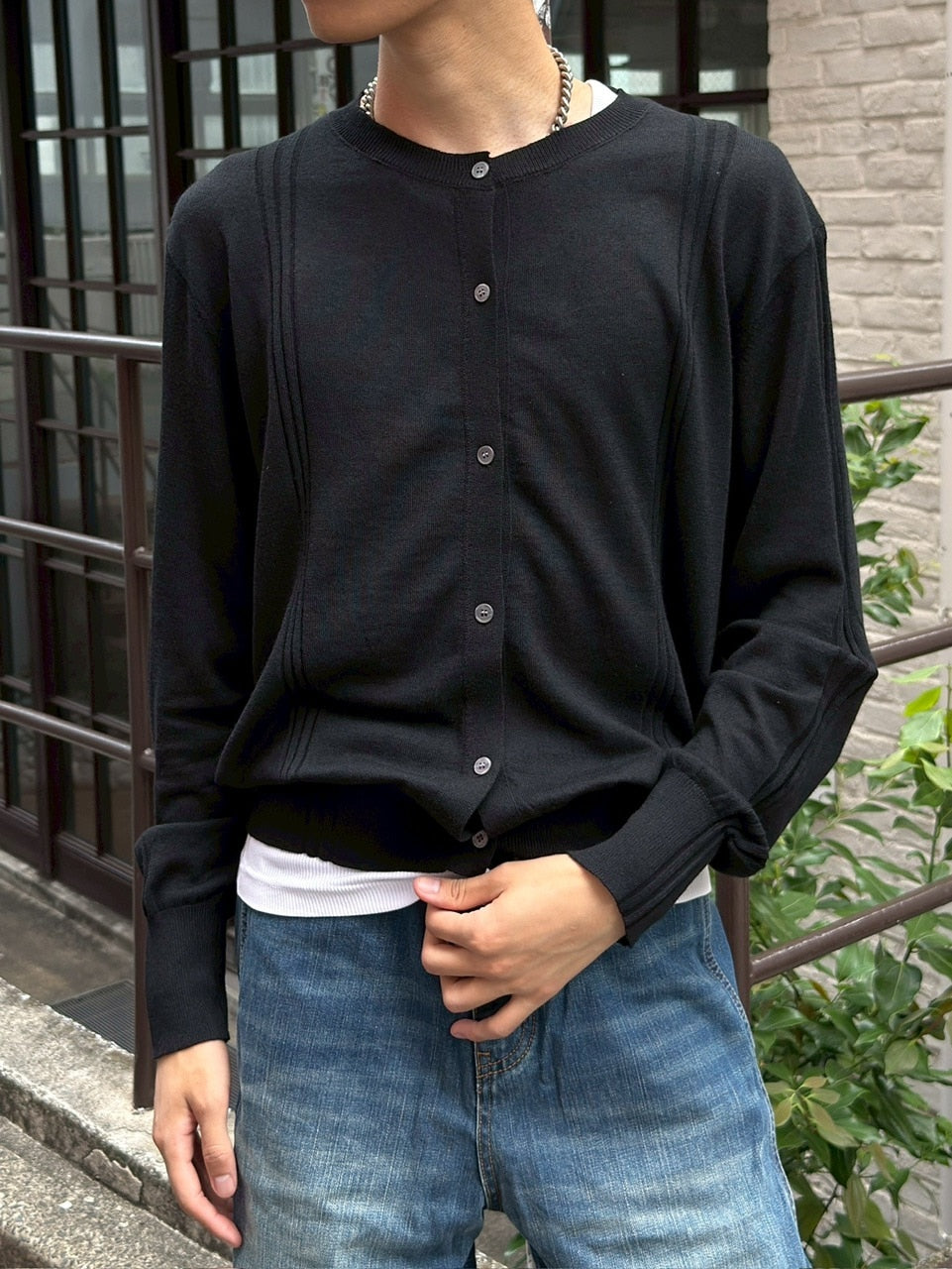 受注制【Chikashitsu +】wool blend cardigan / 【チカシツプラス】ウールブレンドカーディガン (2color)