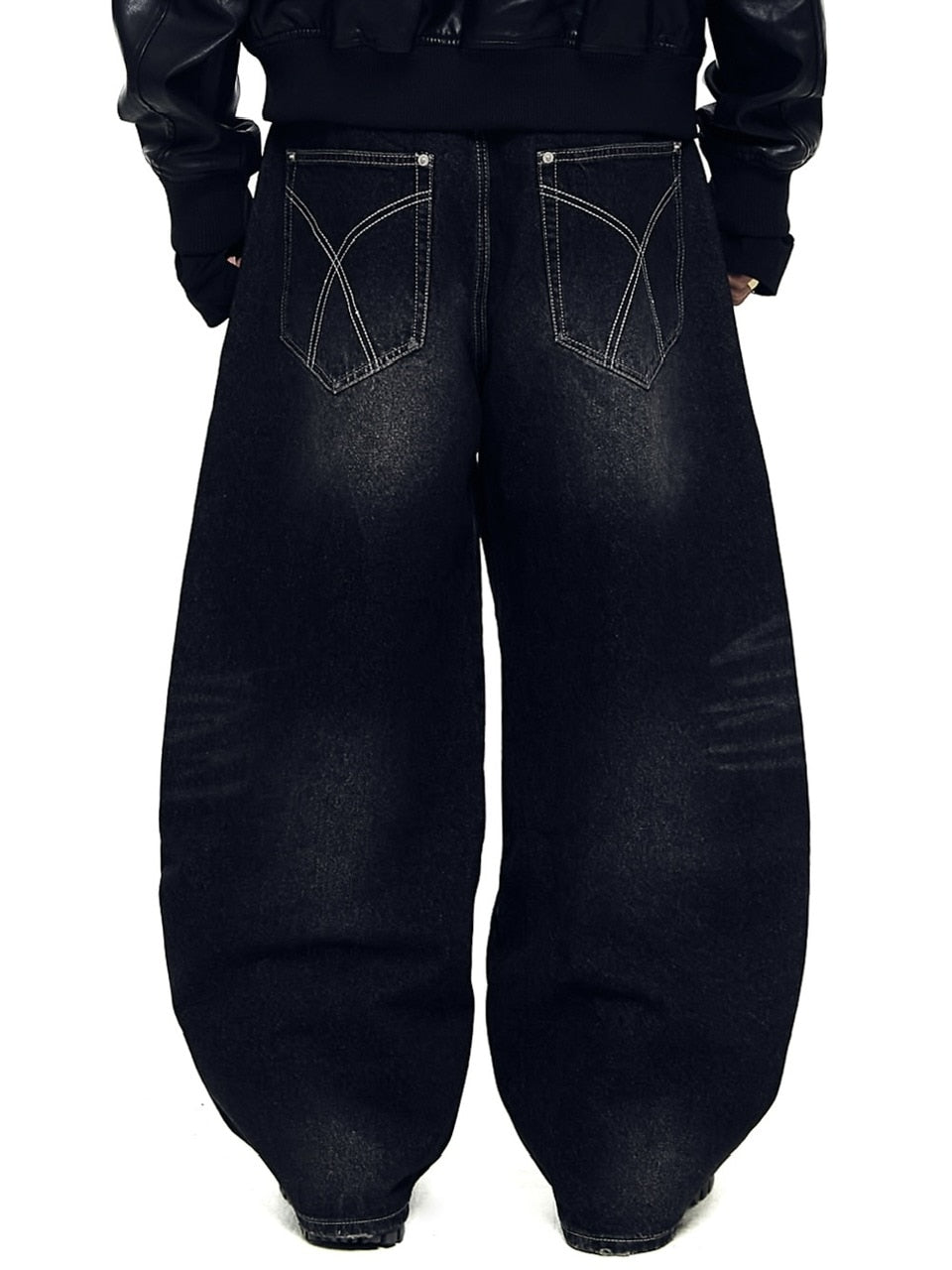 【AAKAM】Side Rhinestone Denim Pants