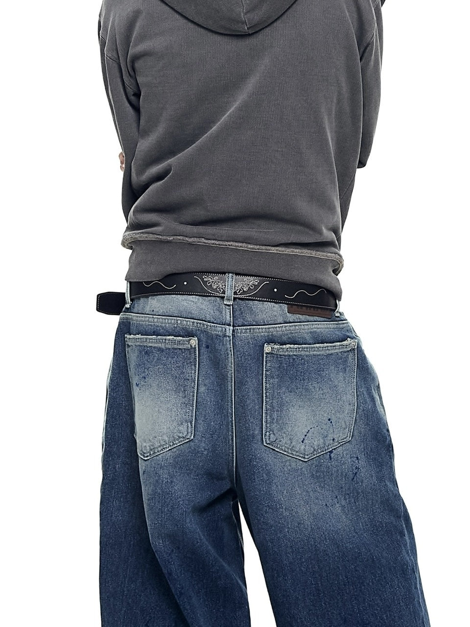 【AAKAM】Needlework Studded Belt