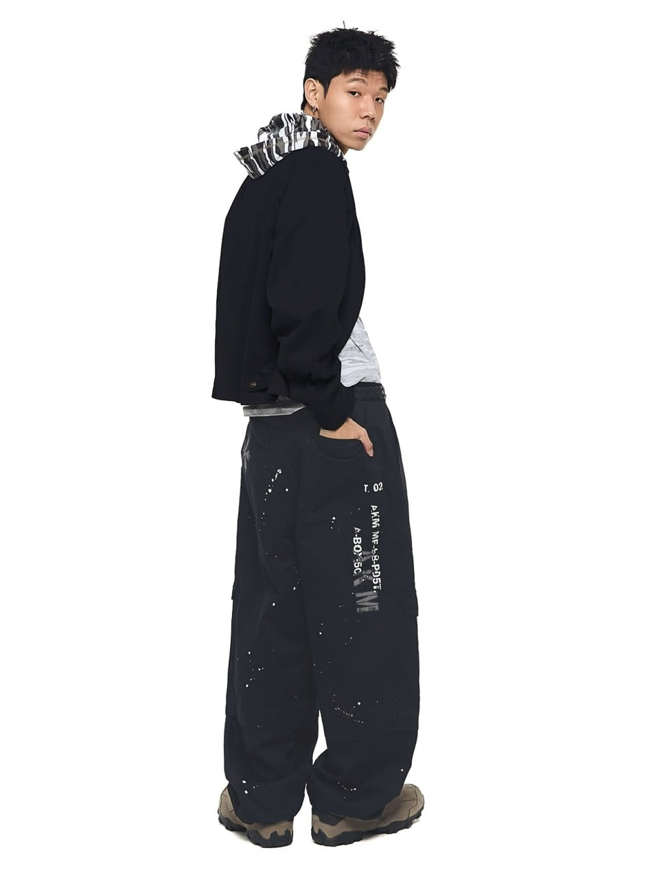 【AAKAM】Incision Studded Cotton Jacket