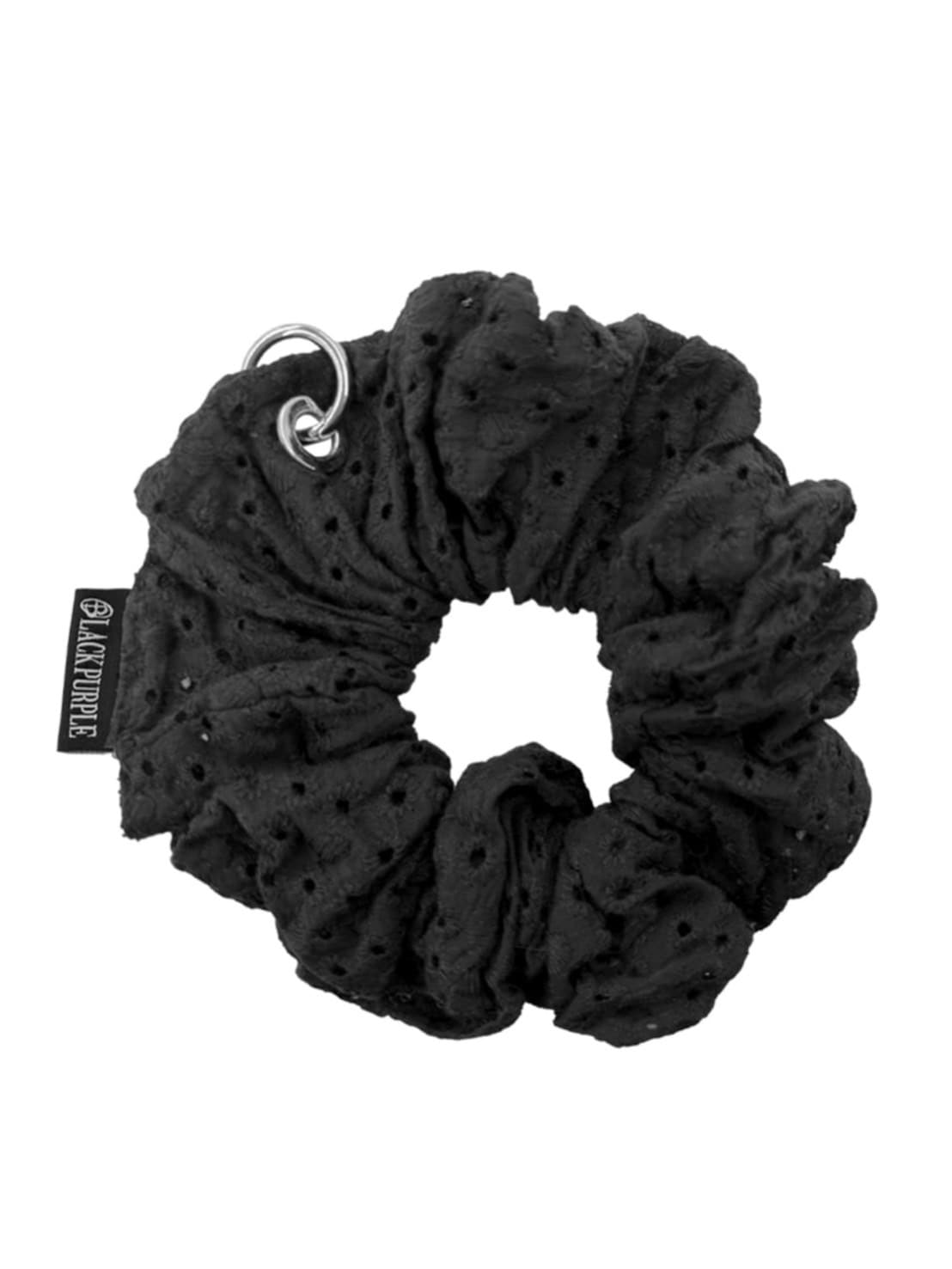 【BLACK PURPLE】Netty Lace Eyelet Scrunchie / 【ブラックパープル】ネットレースアイレットシュシュ