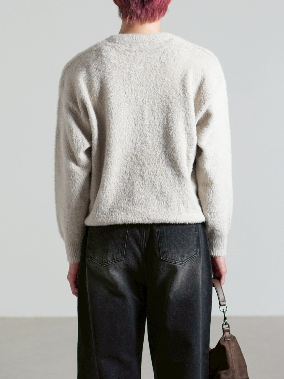 受注制【Chikashitsu +】henry neck hairy knit / 【チカシツプラス】ヘンリーネックヘアリー長袖ニット (5color)