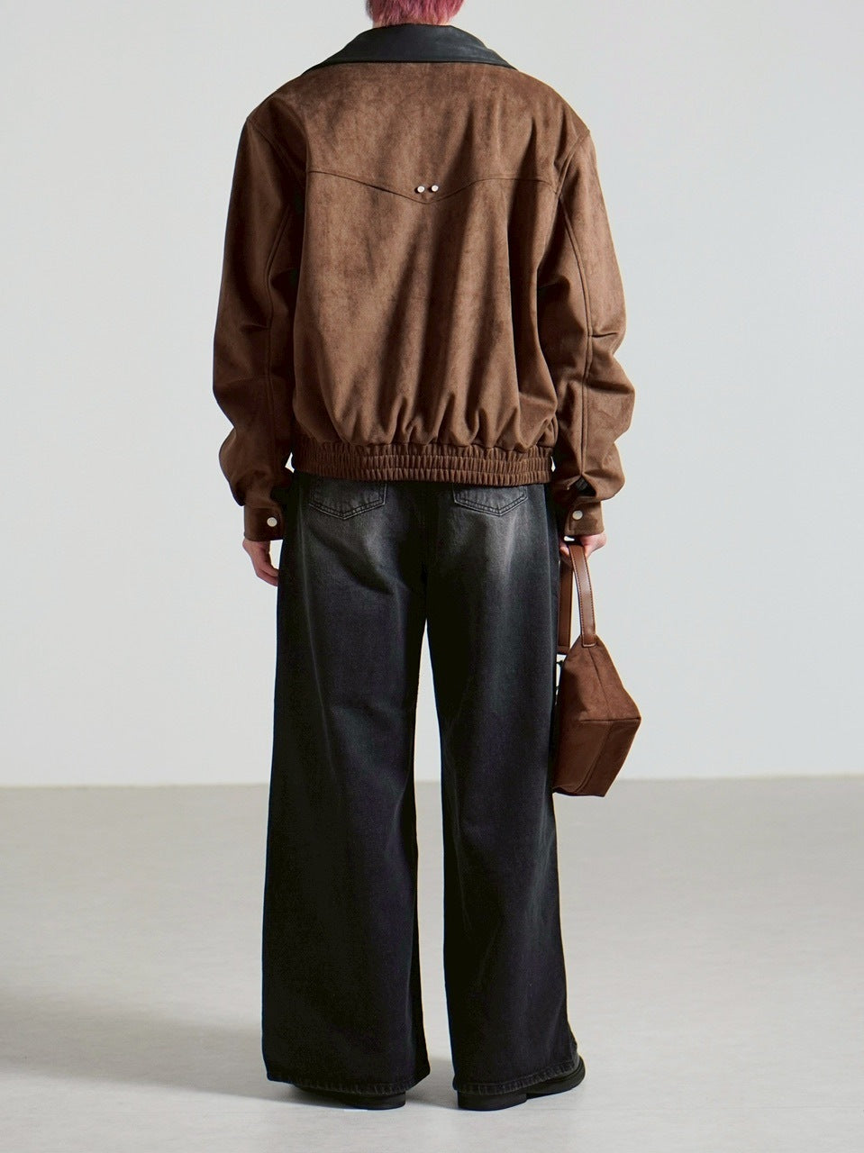 【Chikashitsu +】suede contrast collar jacket / 【チカシツプラス】スエードコントラストカラージャケット (2color)