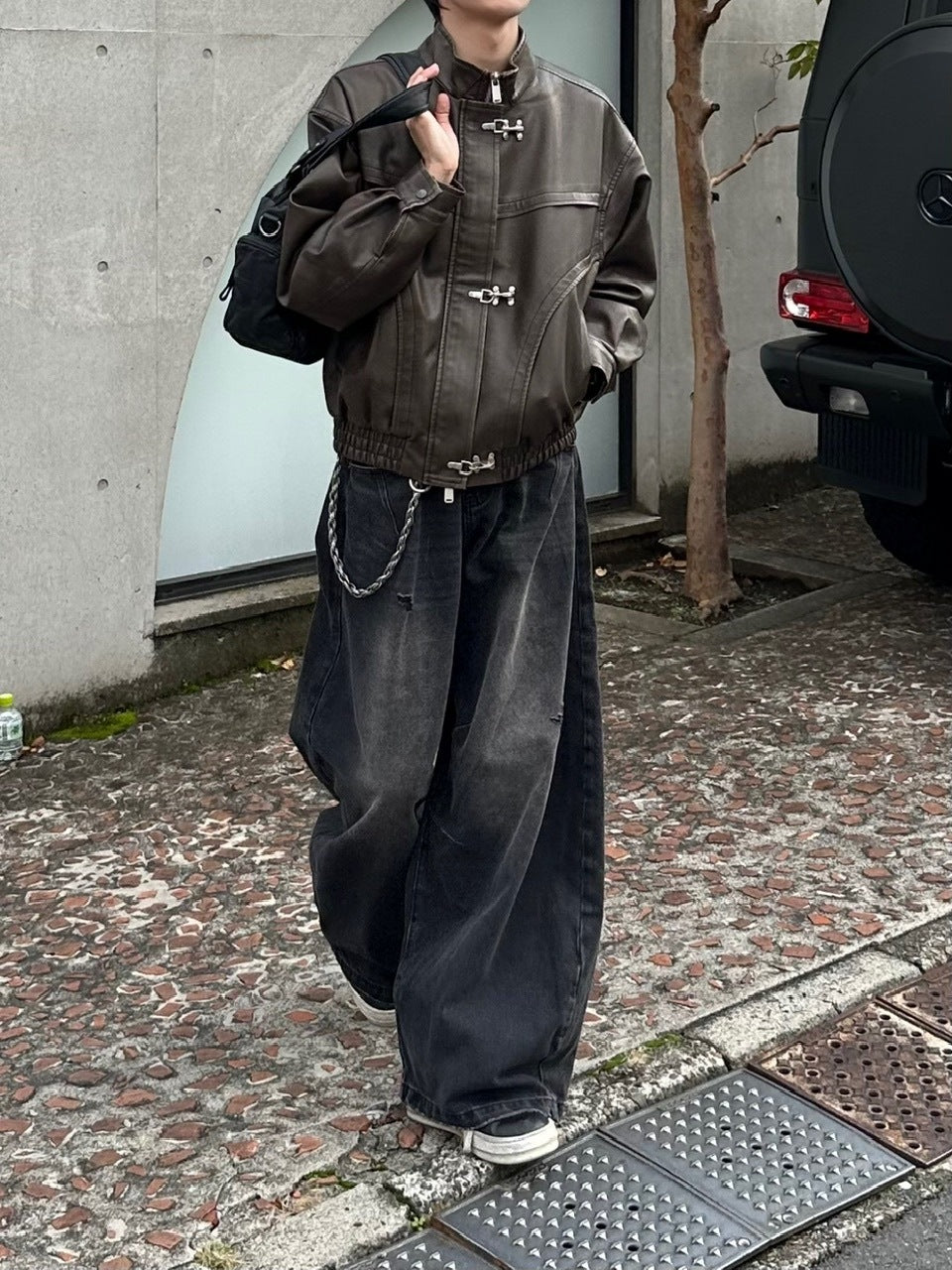 大阪店WEB限定受注制【Chikashitsu +】overfit fireman leather jacket / 【チカシツプラス】オーバーフィットファイアマンレザージャケット (2color)