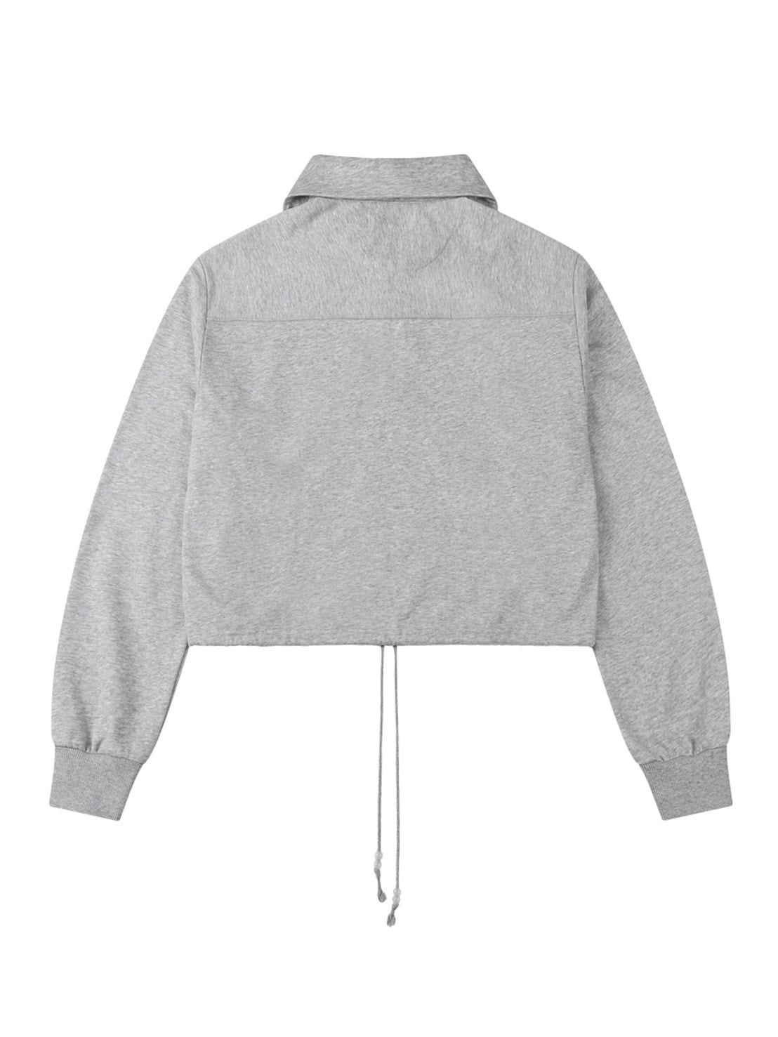 【TUOMIO】ROUND COLLAR STRING TOP / 【トゥオミオ】ラウンドカラーストリングハーフジップスェット