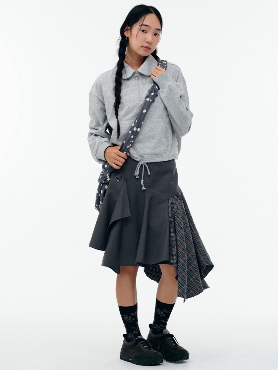 【TUOMIO】LAYERED ASYMMETRIC SKIRT / 【トゥオミオ】レイヤードアシンメトリースカート