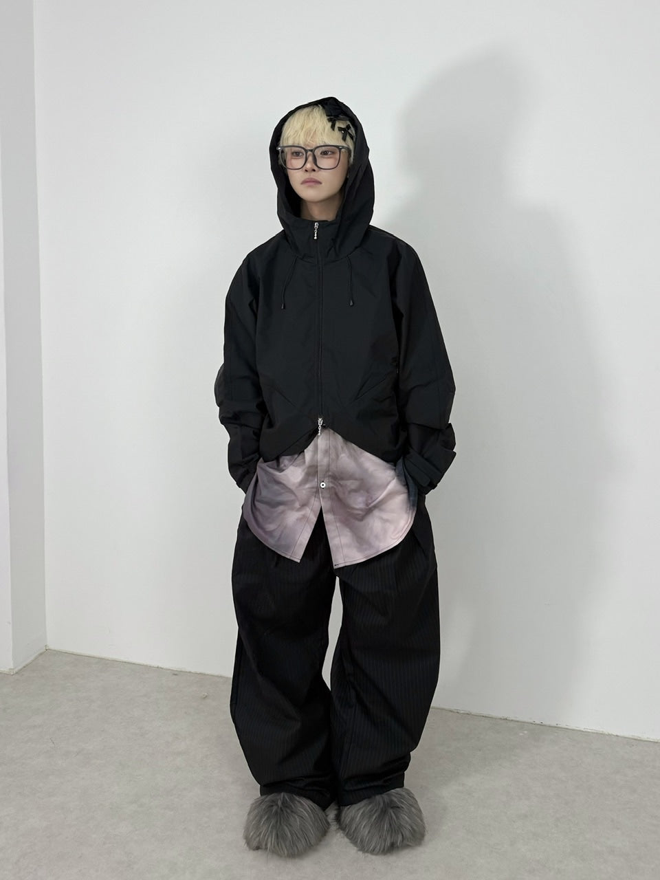 【Nerd out XU】nylon hood jacket / 【ナードアウトエックスユー】ナイロンフードジャケット (3color)