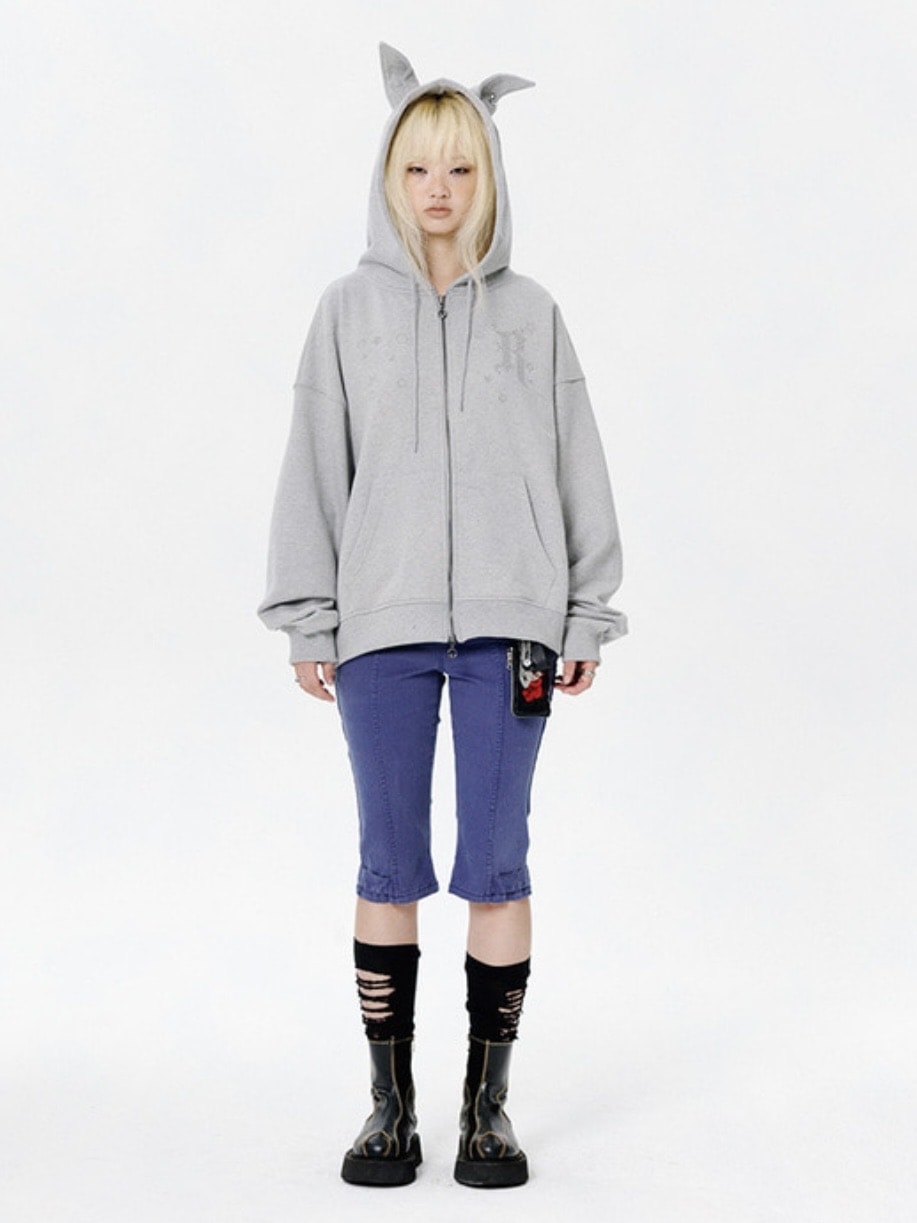 【runningHIGH】EAR ZIP UP HOODE / 【ランニングハイ】イヤージップアップパーカー