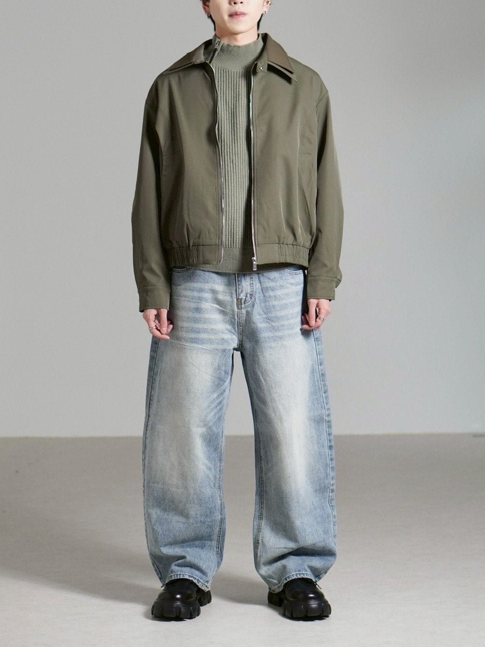 【Chikashitsu +】double collar jacket / 【チカシツプラス】ダブルカラージャケット (2color)