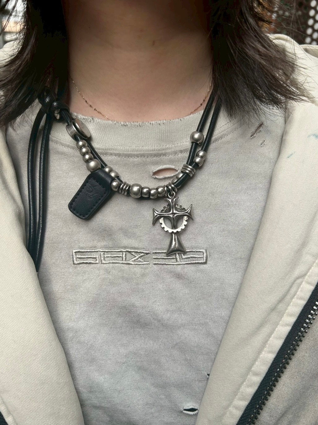 【Never mind the XU】damage washed long sleeve / 【ネバーマインドザエックスユー】ダメージウォッシュ長袖Tシャツ (3color)