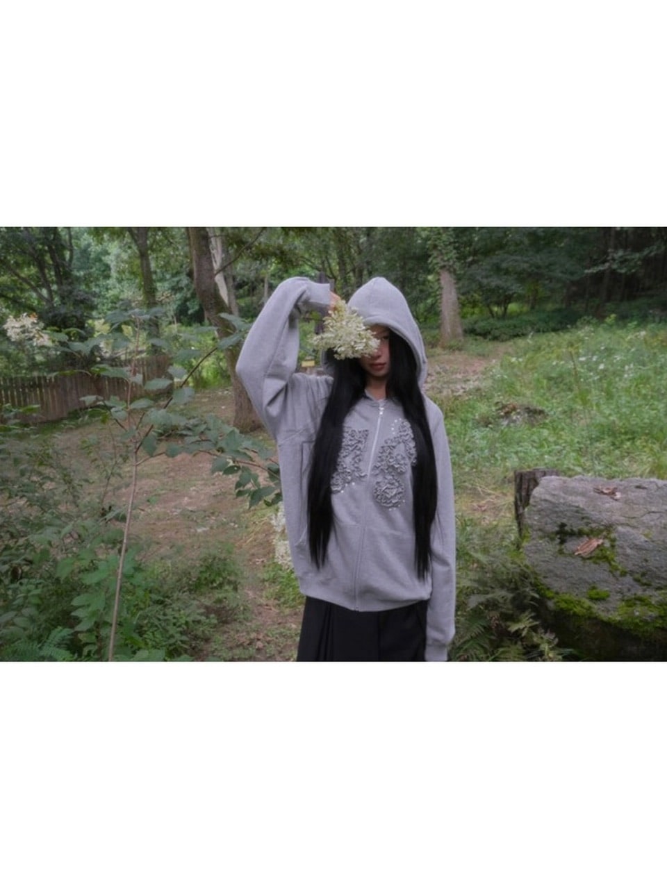 【FLAREUP】Ruffle Zip Hoodie / 【フレアアップ】ラッフルジップアップパーカー