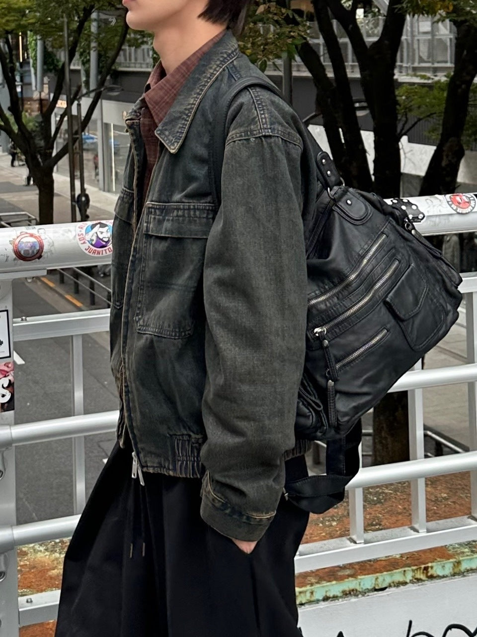 大阪店WEB限定受注制【Chikashitsu +】leather studs shoulder bag
