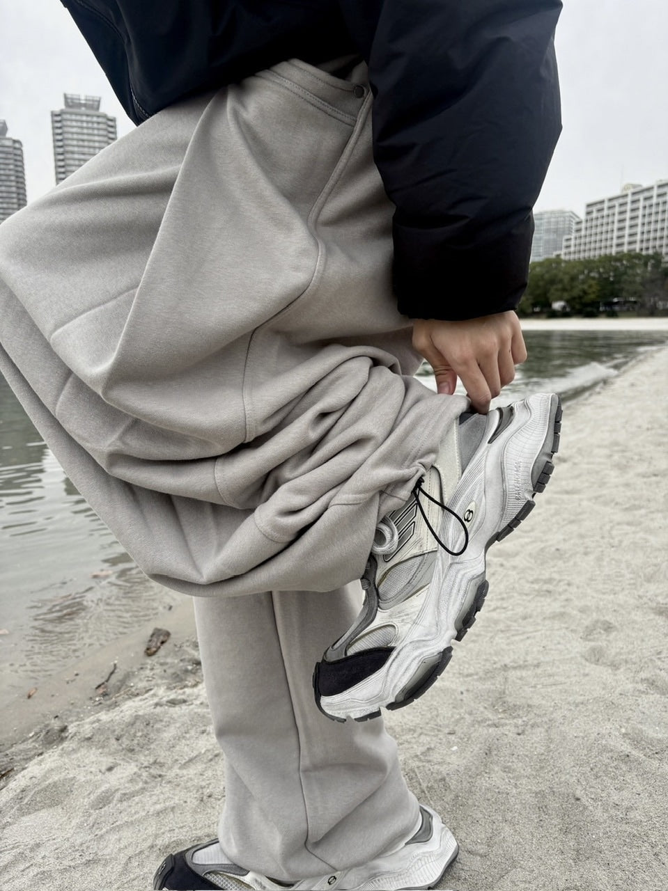 受注制【youll】rivet tuck wide pants (2color)