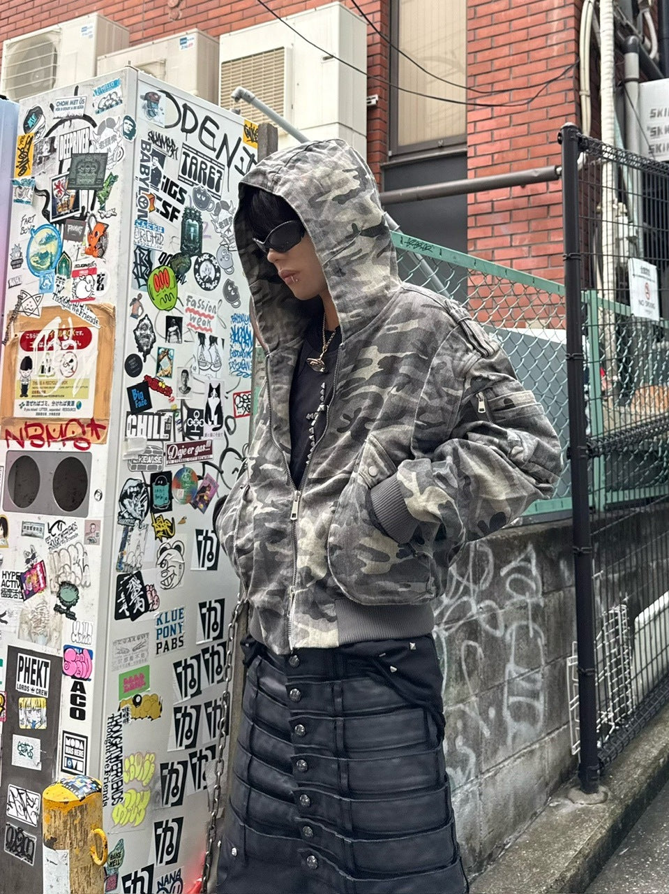 【Never mind the XU】camouflage zip up jacket / 【ネバーマインドザエックスユー】カモフラージュジップアップフードジャケット