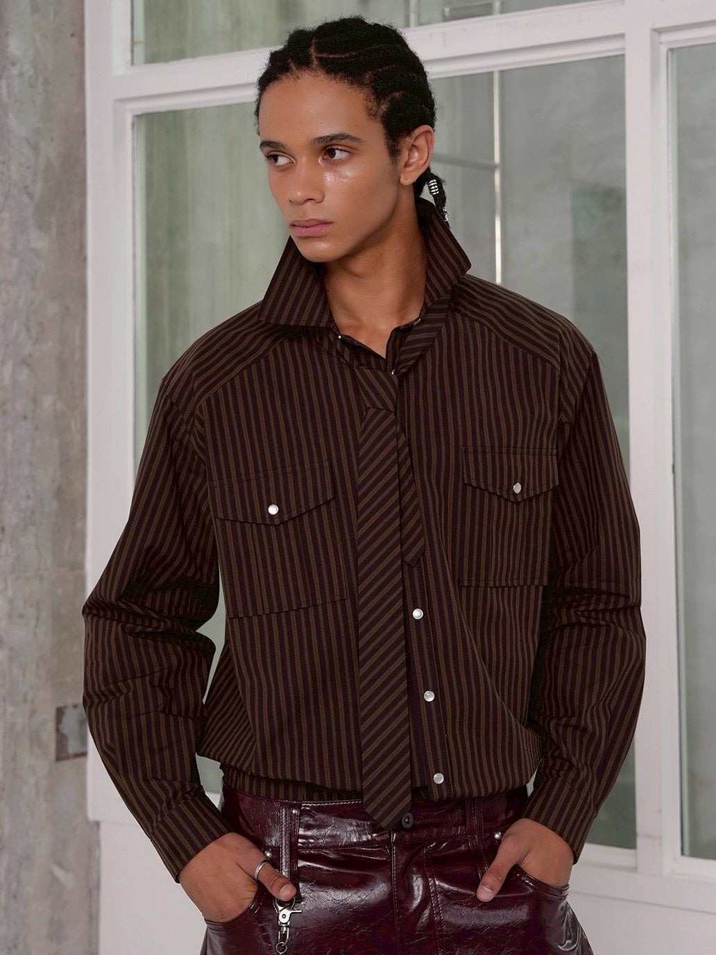 【ESC STUDIO】Tough striped shirt