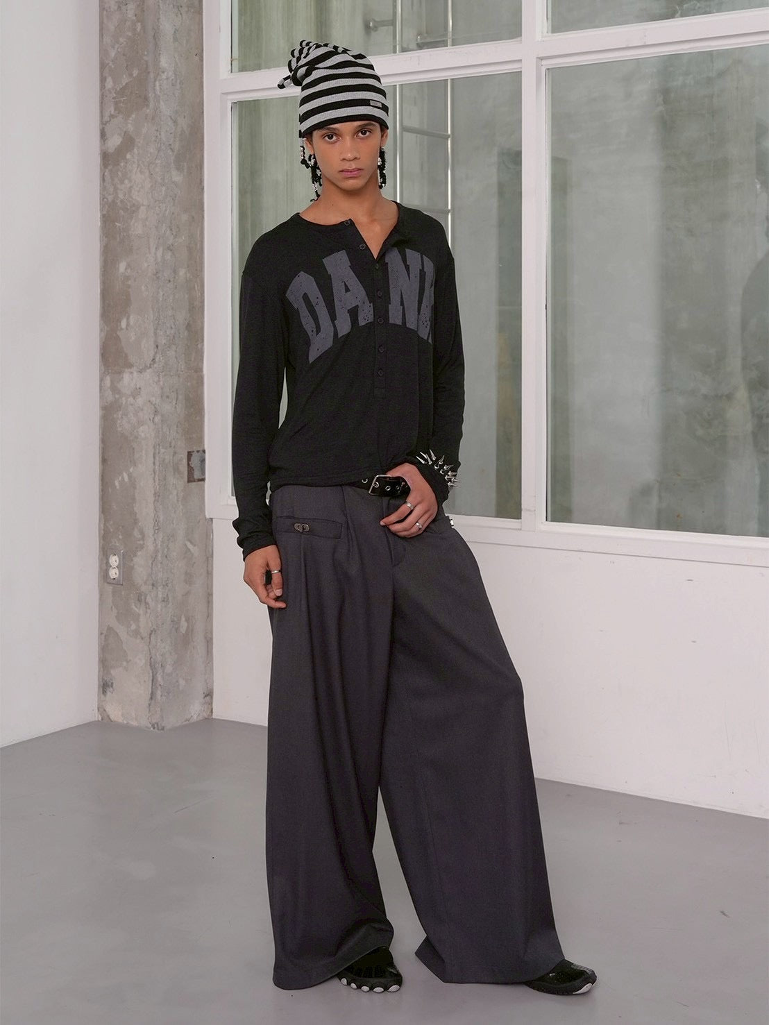 【ESC STUDIO】Bag buckle detail wide pants