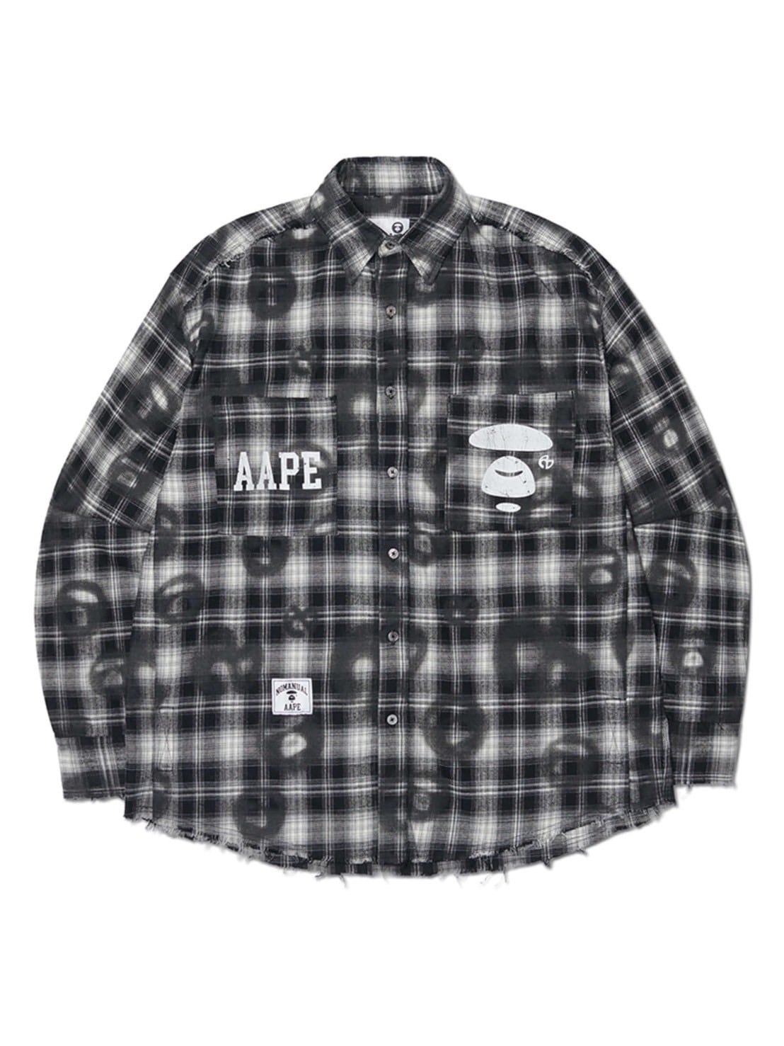 【AAPE X NOMANUAL】AAPE X NOMANUAL SPRAYED SYMBOL CHECK SHIRT