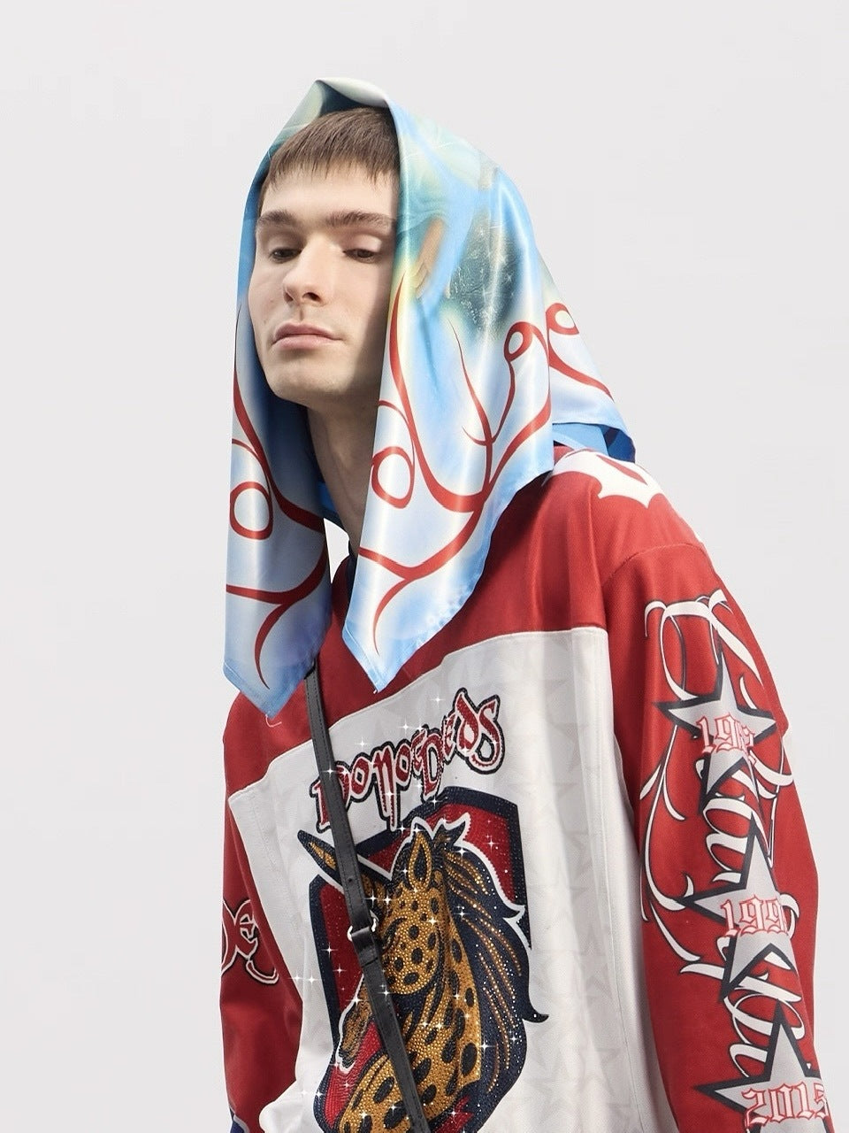 【DND4DES】The Virgin'S Thorn-Crowned Headscarf /【ディーエヌディーフォーデス】グラフィックデザインスカーフ