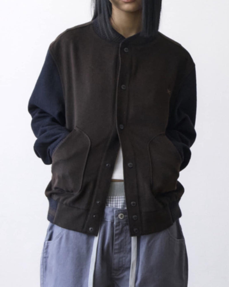 【THECOLDESTMOMENT】TCM mini logo varsity jacket
