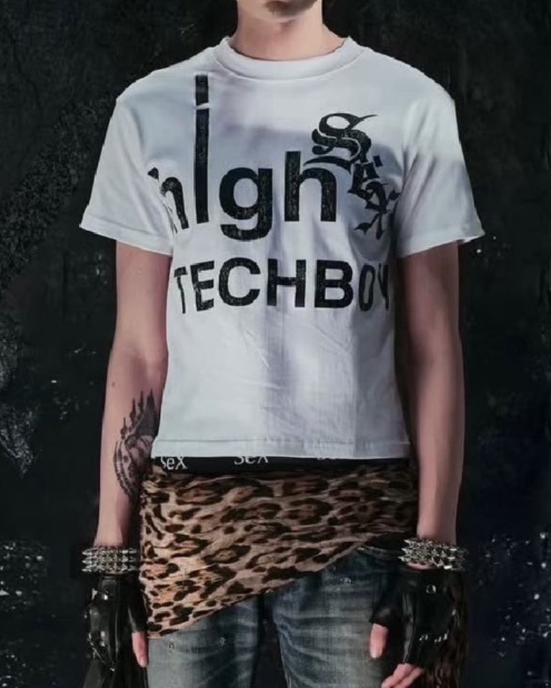 【Cozy world Wide】"BBY TECHB0Y" T SHIRT / 【コージーワールドワイド】ロゴグラフィック半袖Tシャツ