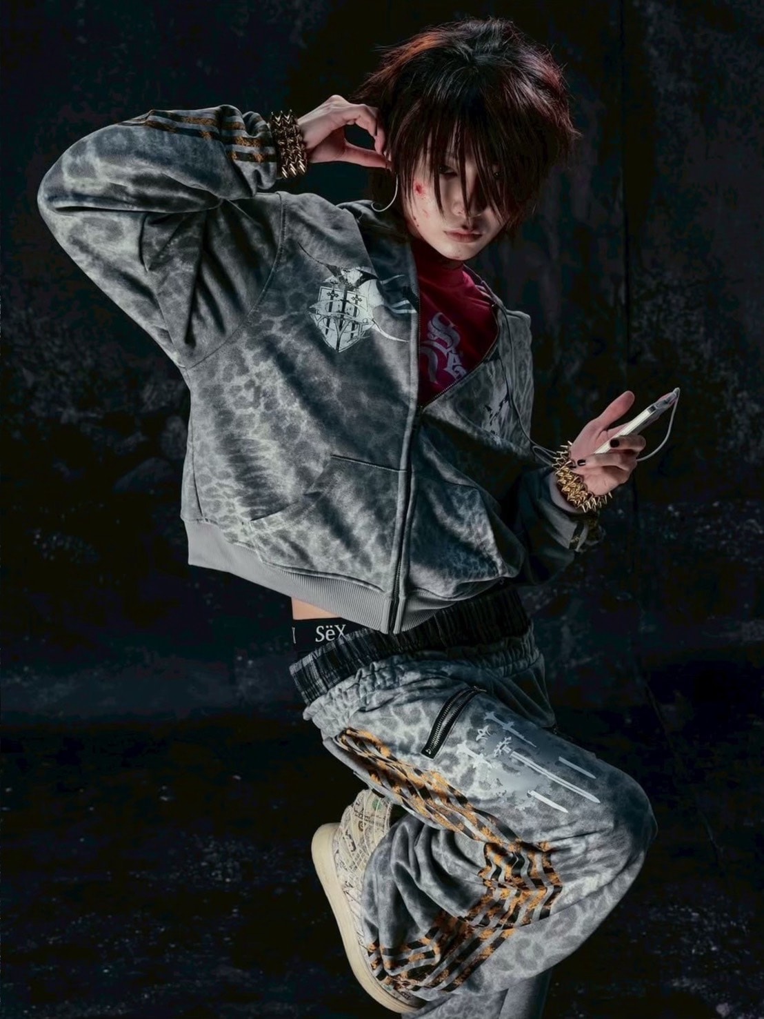 【Cozy world Wide】"25 LEOPARD" ROYAL PANTS / 【コージーワールドワイド】レオパードラインスウェットパンツ