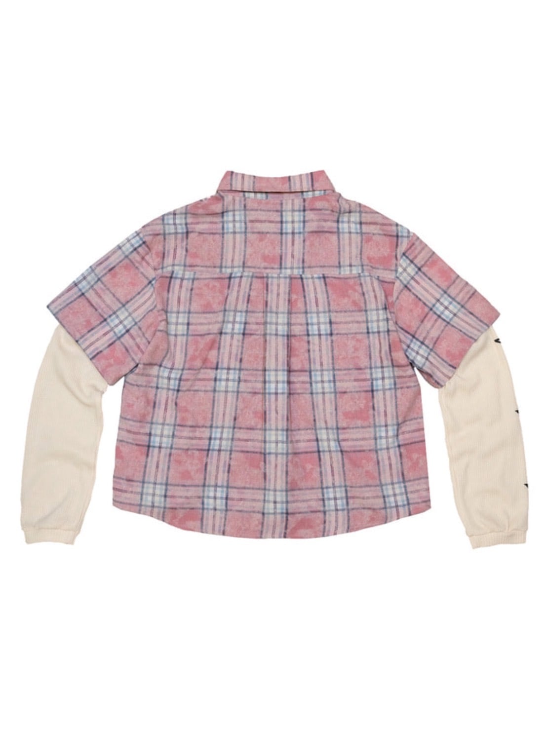 【IFEELLUCKY】Double layered waffle check shirt